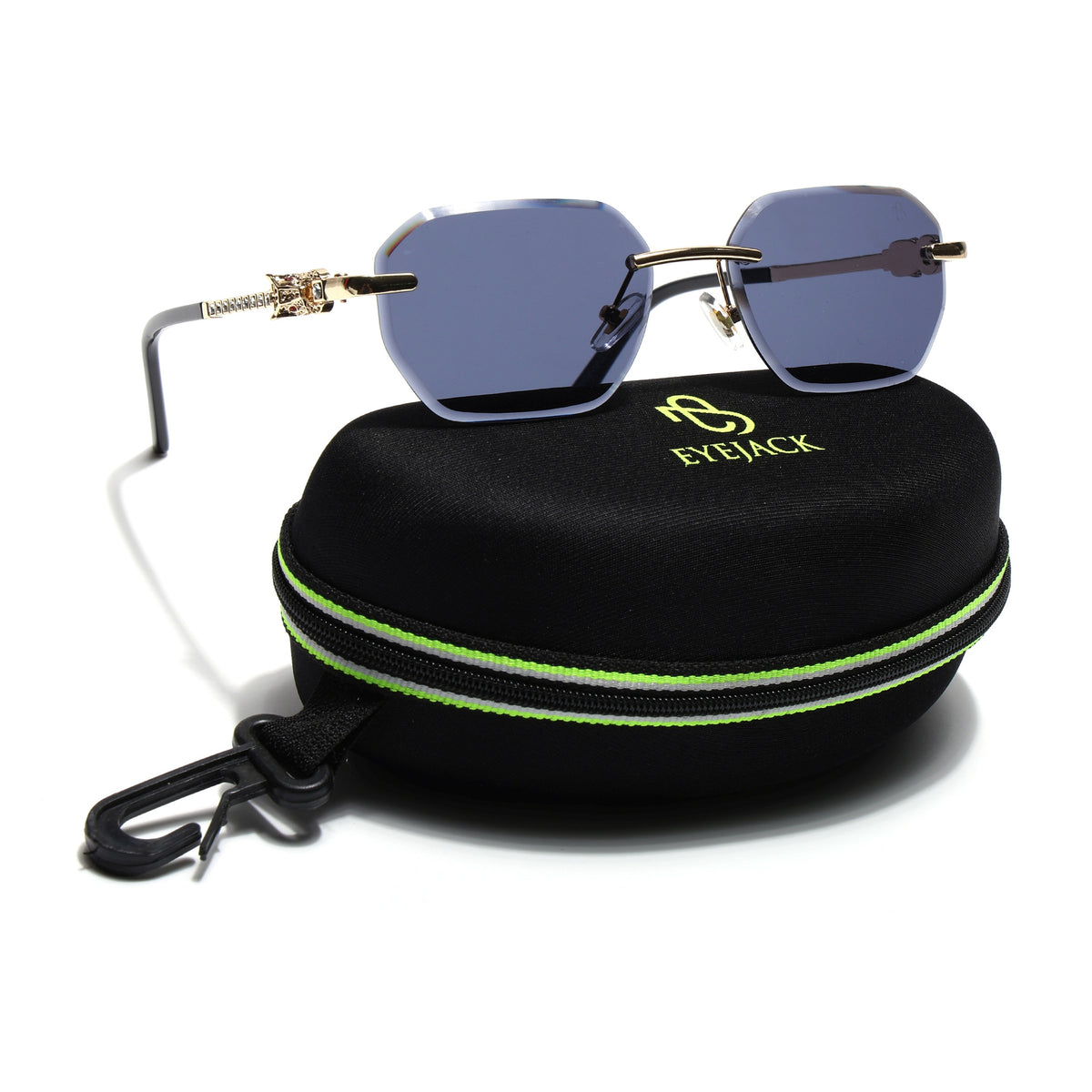 Eyejack Golden Rimless Sunglasses for Men & Women (ZX98536CL2527)