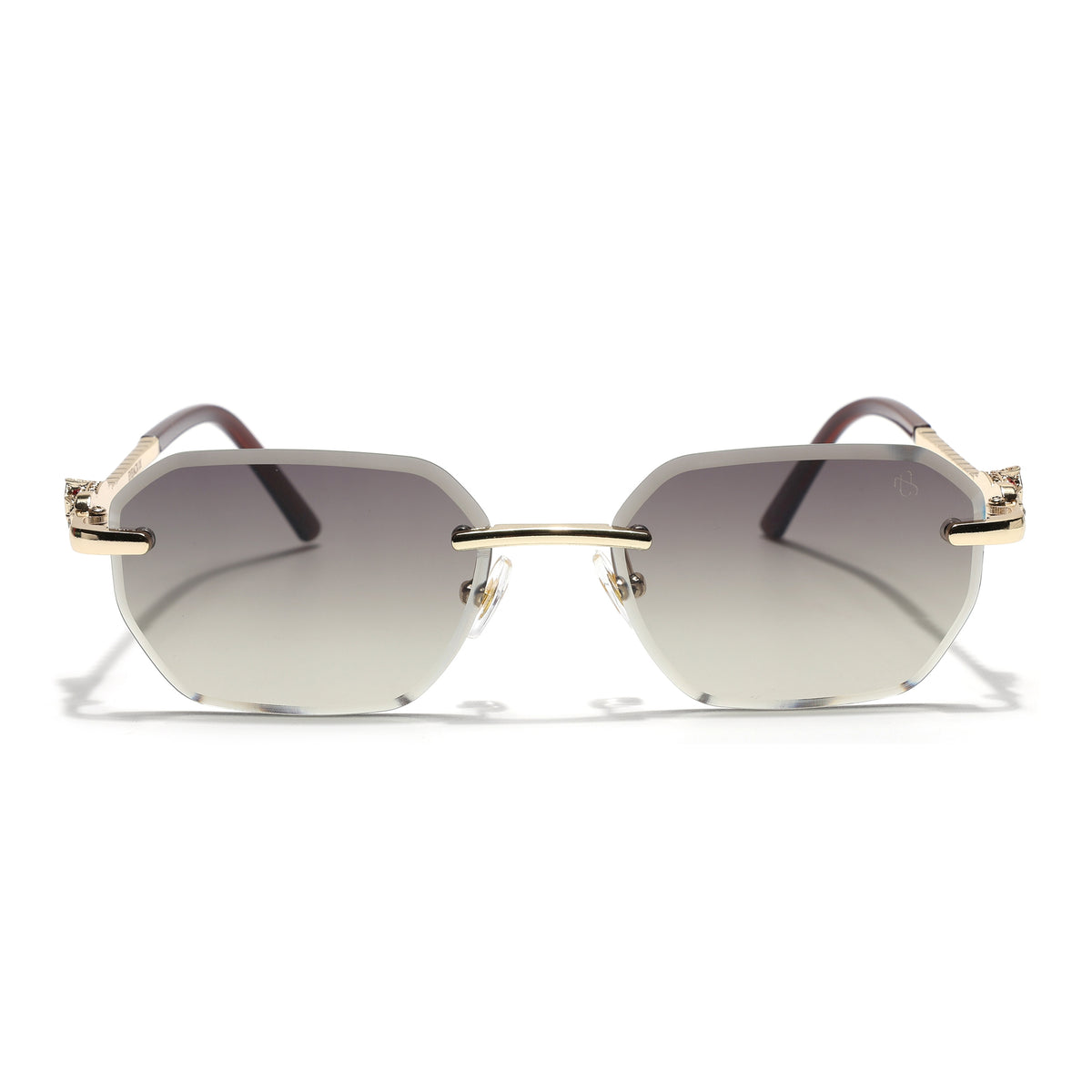 Eyejack Golden Rimless Sunglasses for Men & Women (ZX98536CL2528)