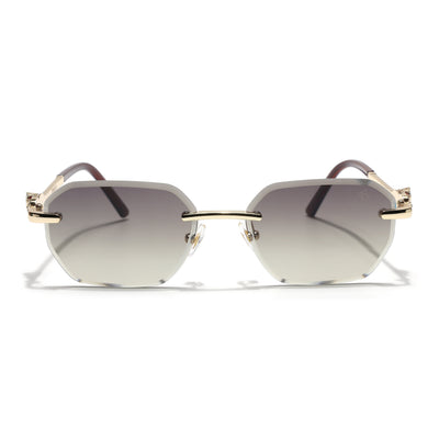 Eyejack Golden Rimless Sunglasses for Men & Women (ZX98536CL2528)