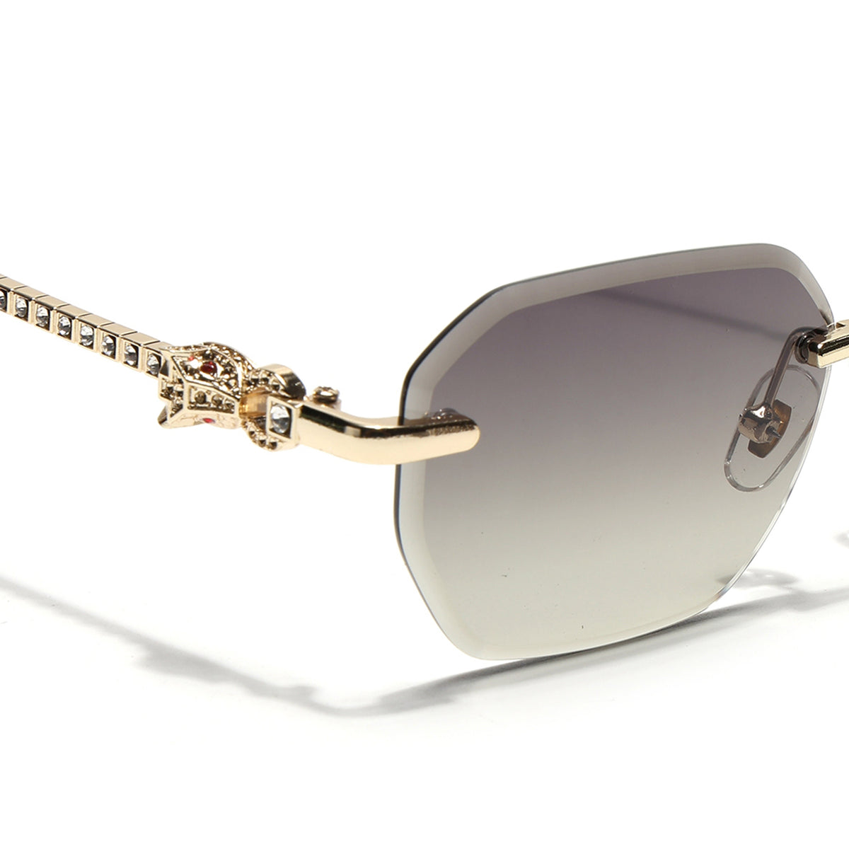 Eyejack Golden Rimless Sunglasses for Men & Women (ZX98536CL2528)