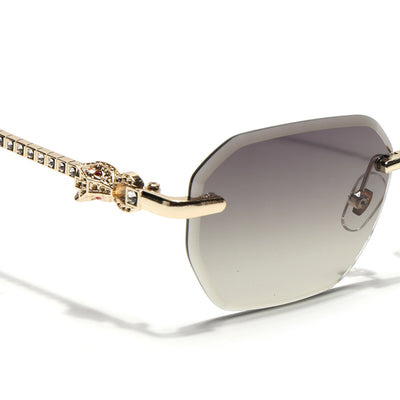 Eyejack Golden Rimless Sunglasses for Men & Women (ZX98536CL2528)