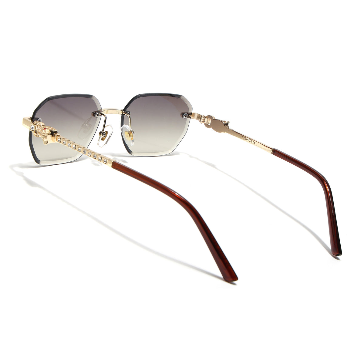 Eyejack Golden Rimless Sunglasses for Men & Women (ZX98536CL2528)