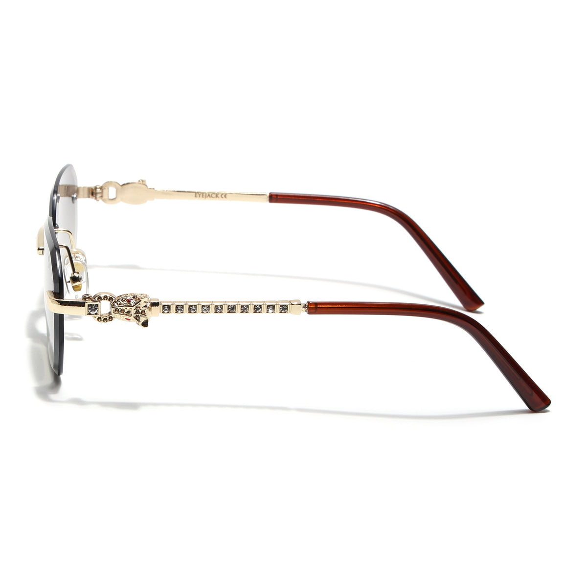 Eyejack Golden Rimless Sunglasses for Men & Women (ZX98536CL2528)