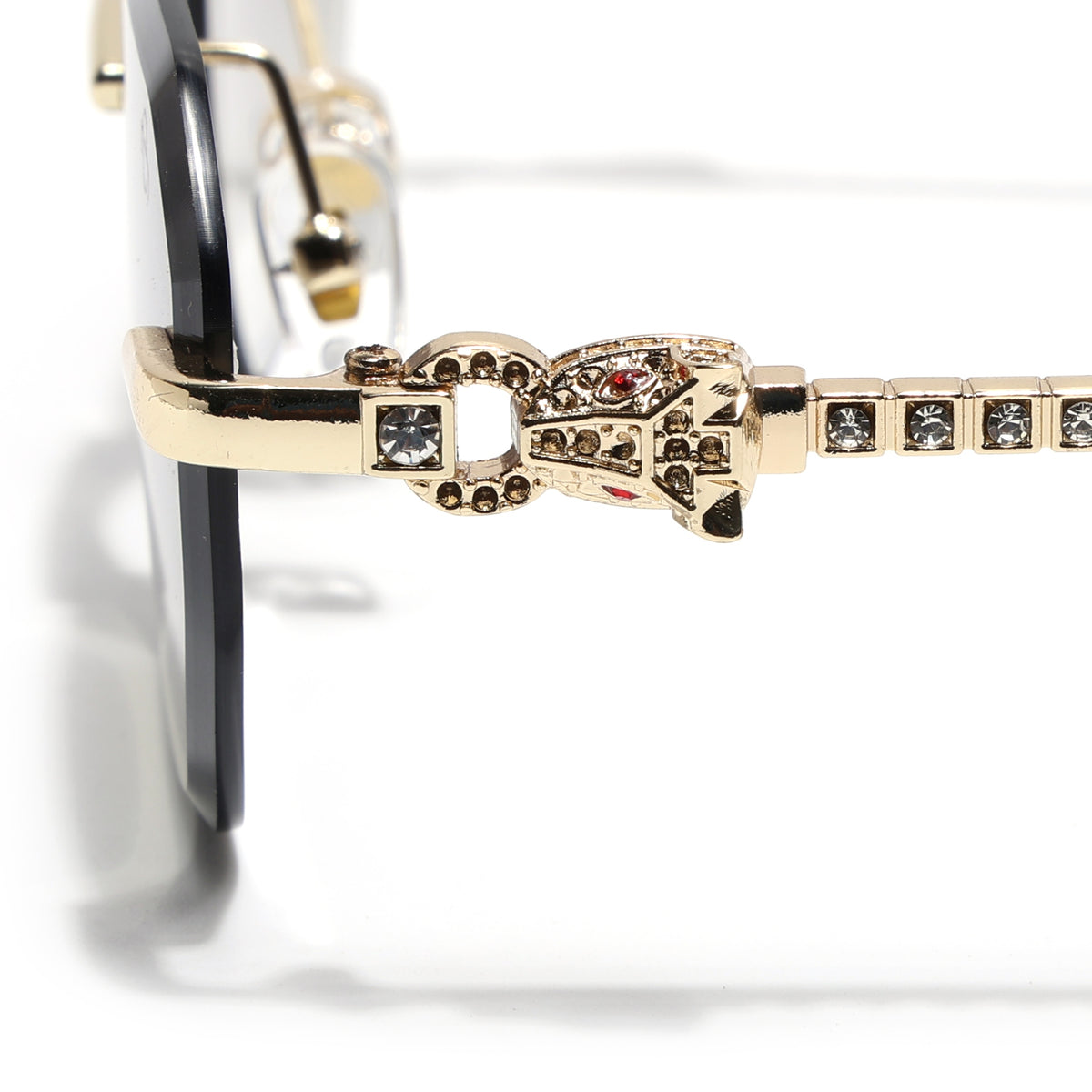 Eyejack Golden Rimless Sunglasses for Men & Women (ZX98536CL2528)
