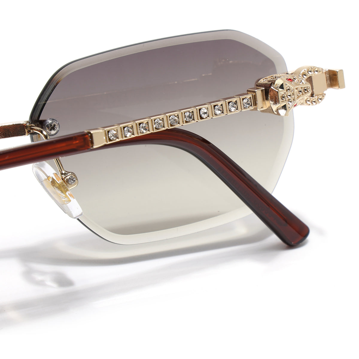 Eyejack Golden Rimless Sunglasses for Men & Women (ZX98536CL2528)