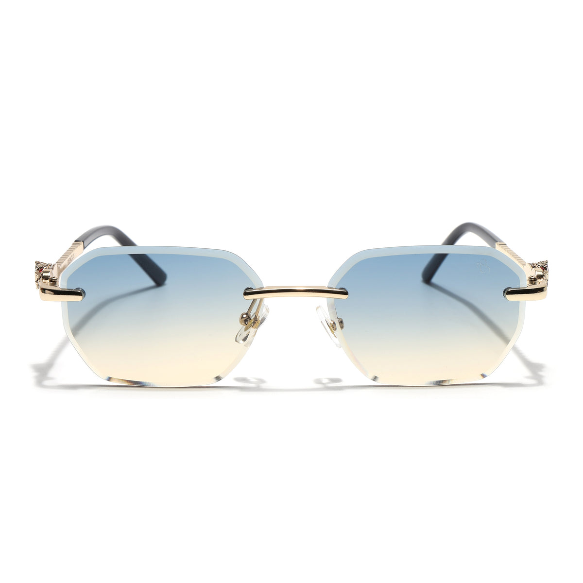 Eyejack Golden Rimless Sunglasses for Men & Women (ZX98536CL2529)