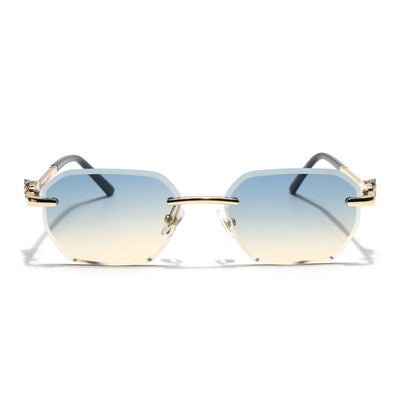Eyejack Golden Rimless Sunglasses for Men & Women (ZX98536CL2529)