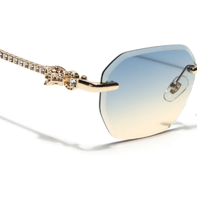 Eyejack Golden Rimless Sunglasses for Men & Women (ZX98536CL2529)