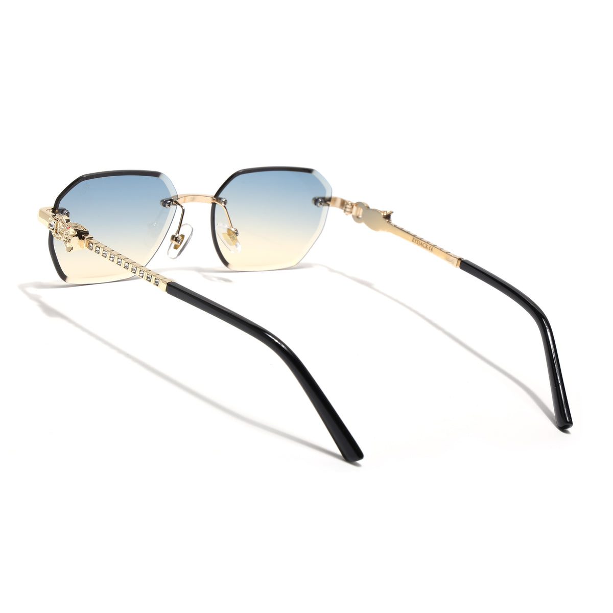 Eyejack Golden Rimless Sunglasses for Men & Women (ZX98536CL2529)