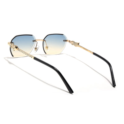 Eyejack Golden Rimless Sunglasses for Men & Women (ZX98536CL2529)