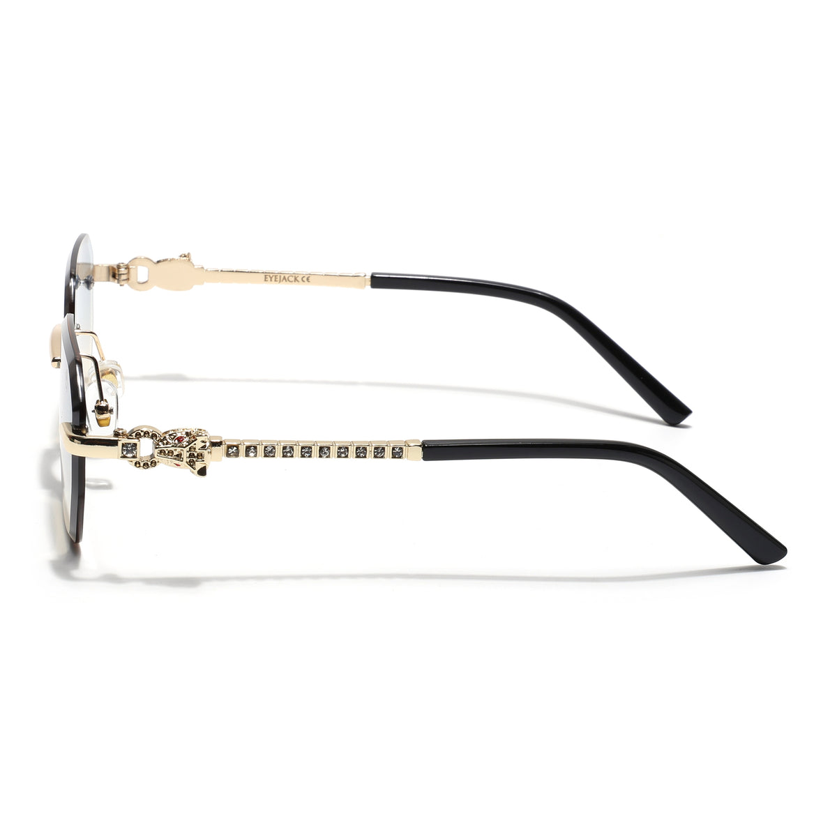 Eyejack Golden Rimless Sunglasses for Men & Women (ZX98536CL2529)