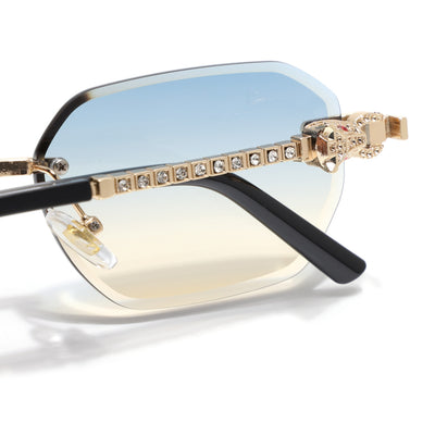 Eyejack Golden Rimless Sunglasses for Men & Women (ZX98536CL2529)