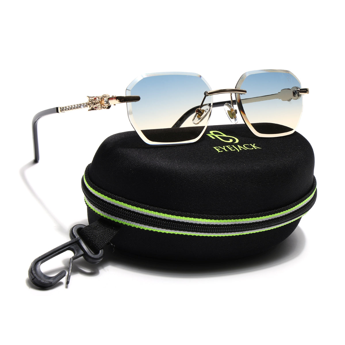 Eyejack Golden Rimless Sunglasses for Men & Women (ZX98536CL2529)