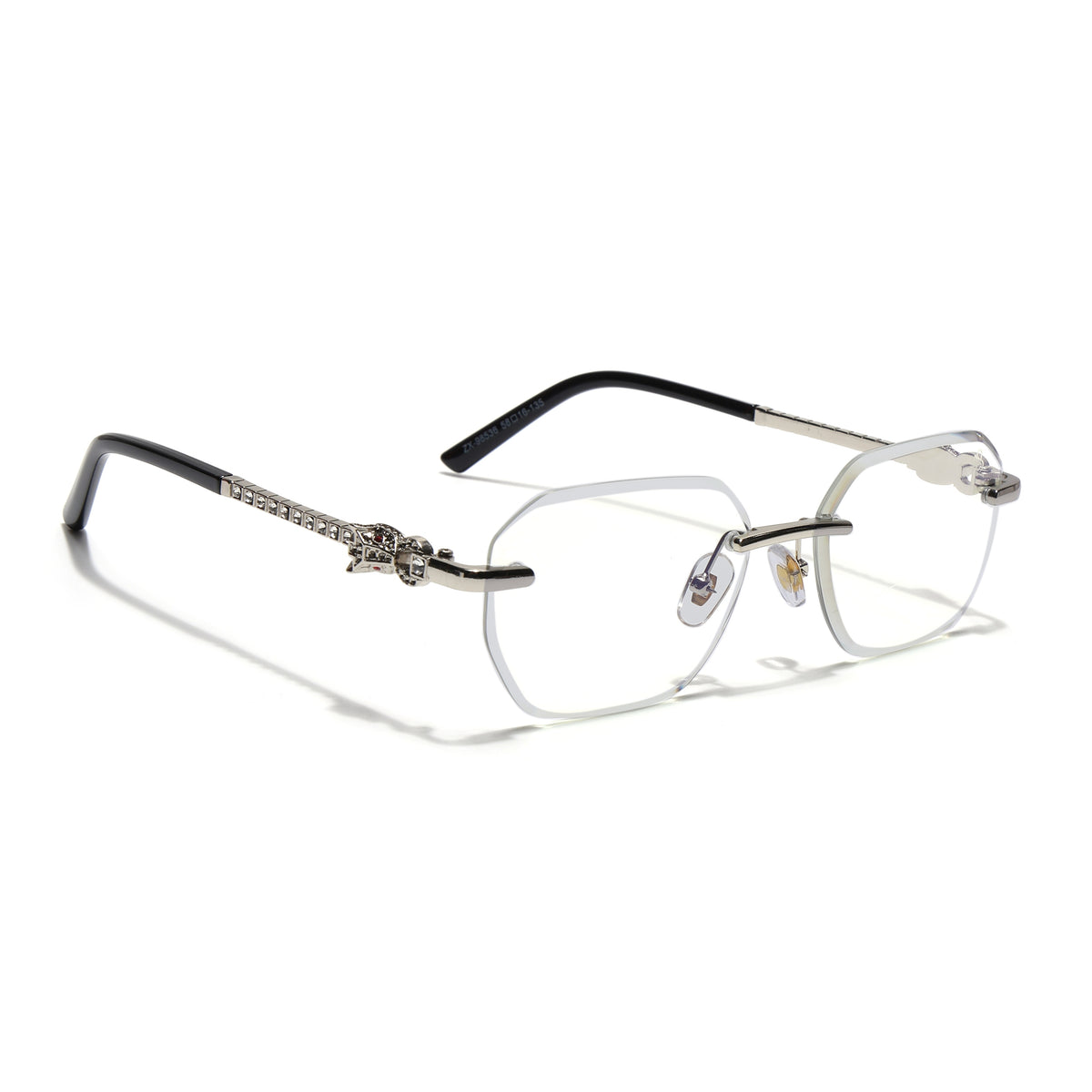 Eyejack Silver Rimless Eyeglasses for Men & Women (ZX98536FCL2530)