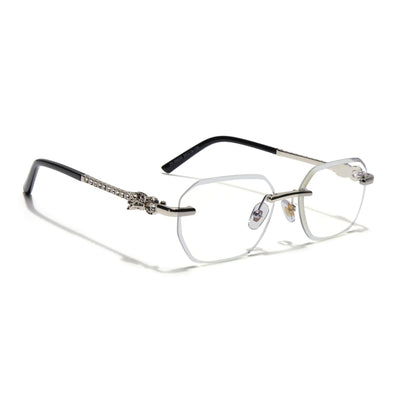 Eyejack Silver Rimless Eyeglasses for Men & Women (ZX98536FCL2530)