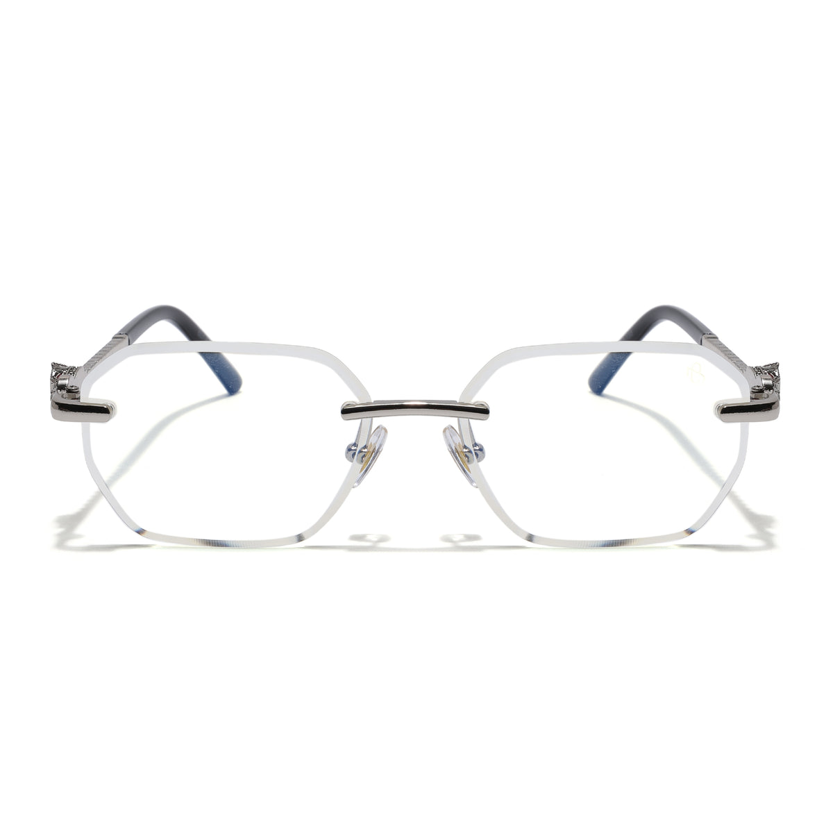 Eyejack Silver Rimless Eyeglasses for Men & Women (ZX98536FCL2530)