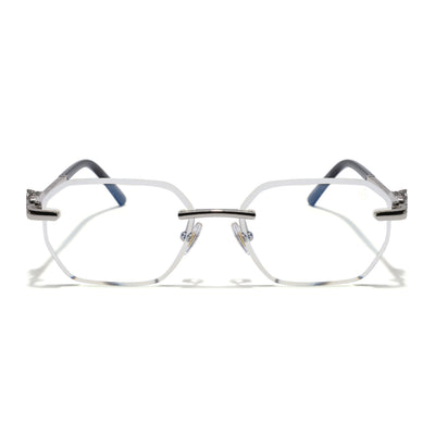 Eyejack Silver Rimless Eyeglasses for Men & Women (ZX98536FCL2530)