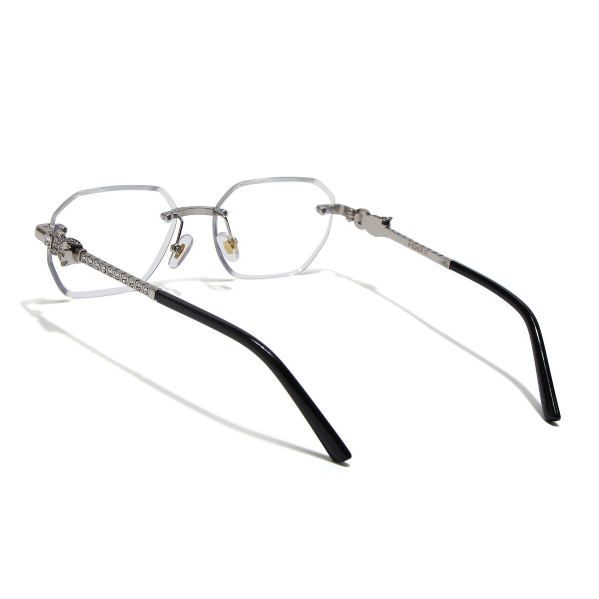 Eyejack Silver Rimless Eyeglasses for Men & Women (ZX98536FCL2530)