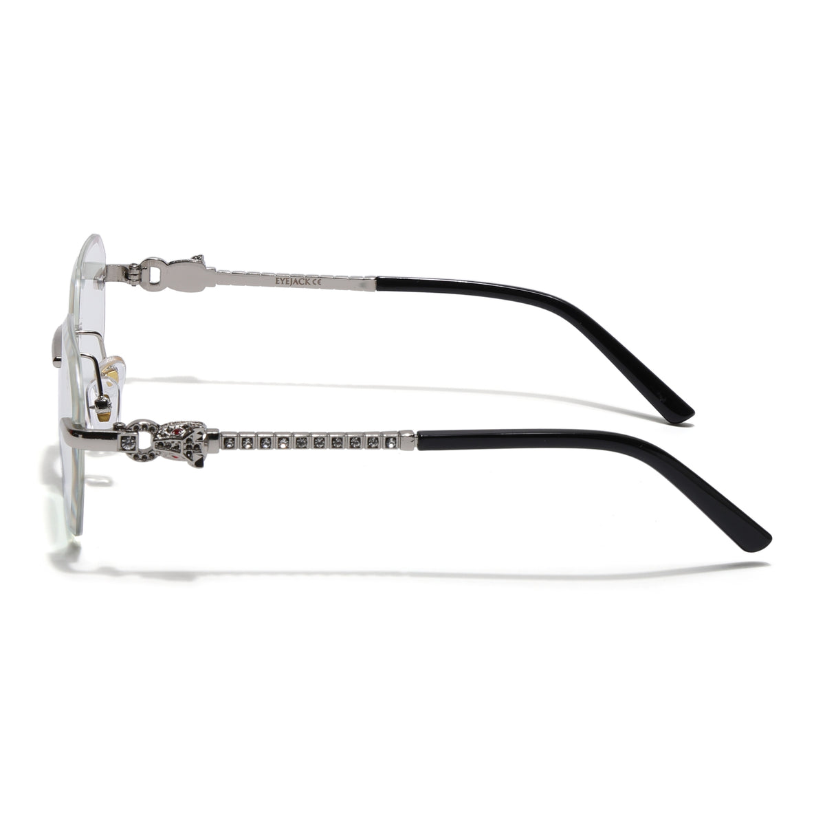 Eyejack Silver Rimless Eyeglasses for Men & Women (ZX98536FCL2530)