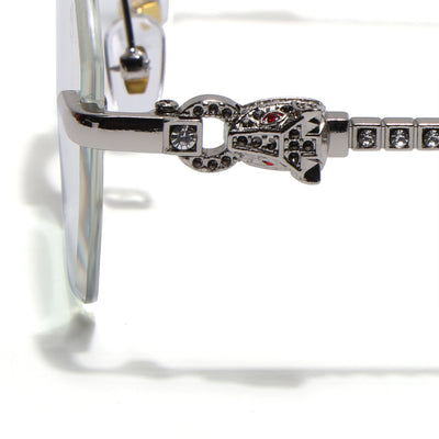 Eyejack Silver Rimless Eyeglasses for Men & Women (ZX98536FCL2530)