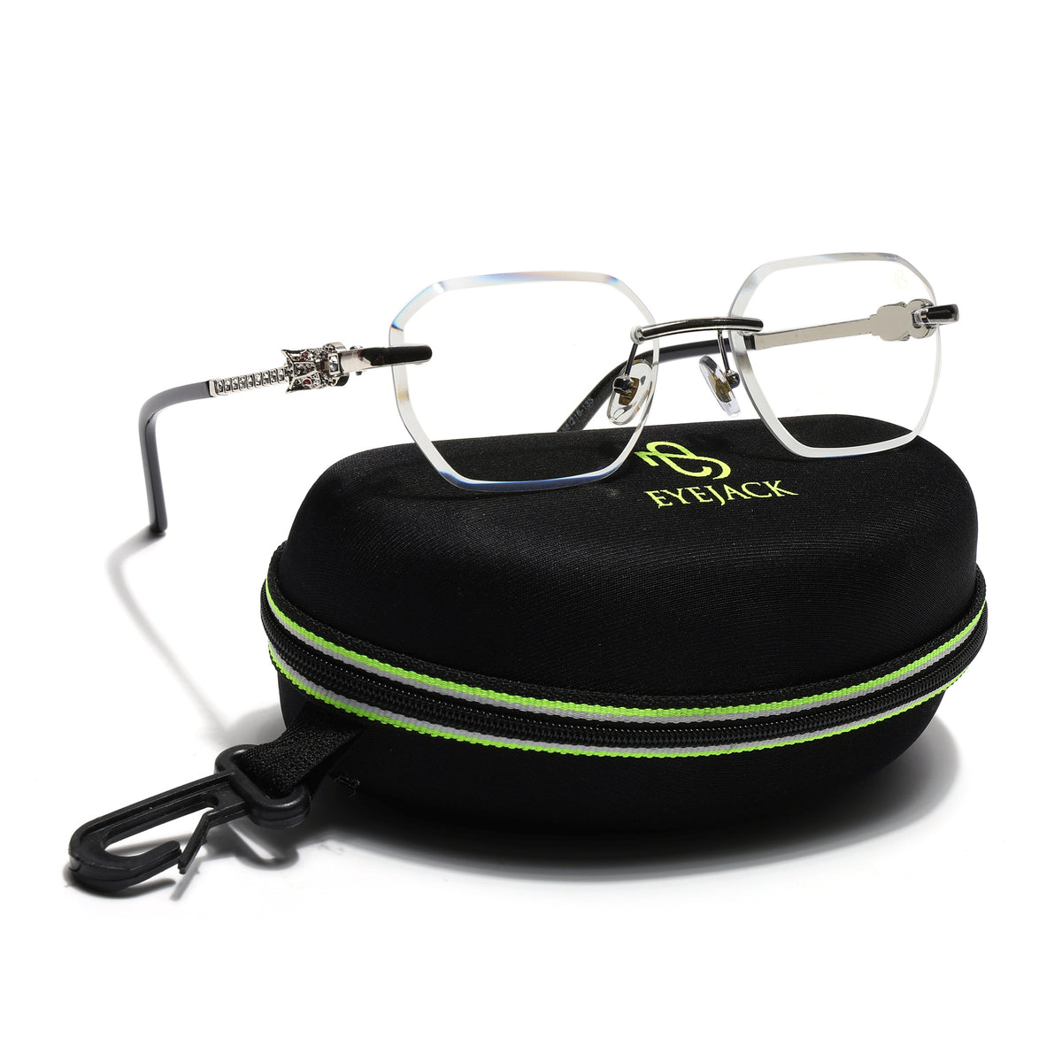 Eyejack Silver Rimless Eyeglasses for Men & Women (ZX98536FCL2530)