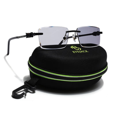 Eyejack Photochromic Black Rimless Sunglasses for Men & Women (ZX98537BCL2517)