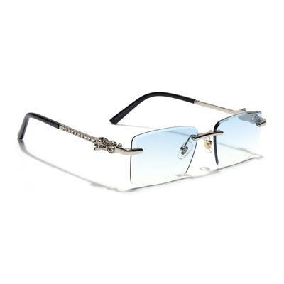 Eyejack Photochromic Silver Rimless Sunglasses for Men & Women (ZX98537BCL2519)