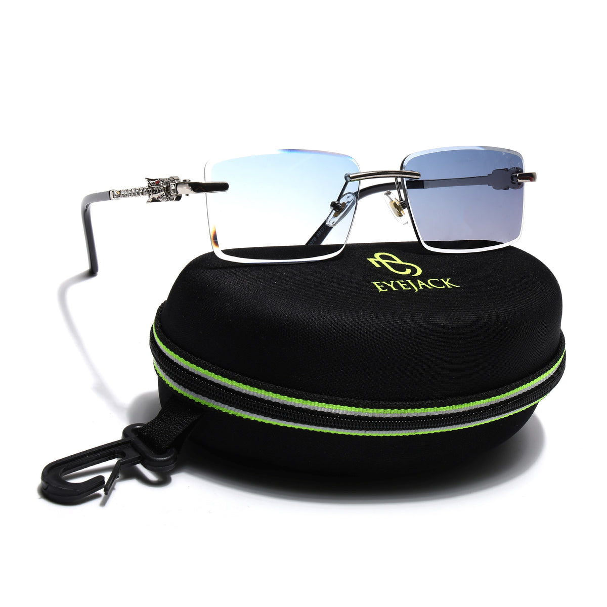 Eyejack Photochromic Silver Rimless Sunglasses for Men & Women (ZX98537BCL2519)