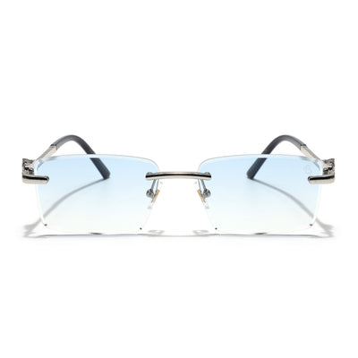 Eyejack Photochromic Silver Rimless Sunglasses for Men & Women (ZX98537BCL2519)