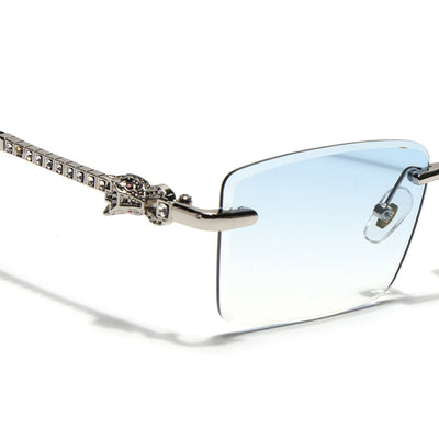 Eyejack Photochromic Silver Rimless Sunglasses for Men & Women (ZX98537BCL2519)