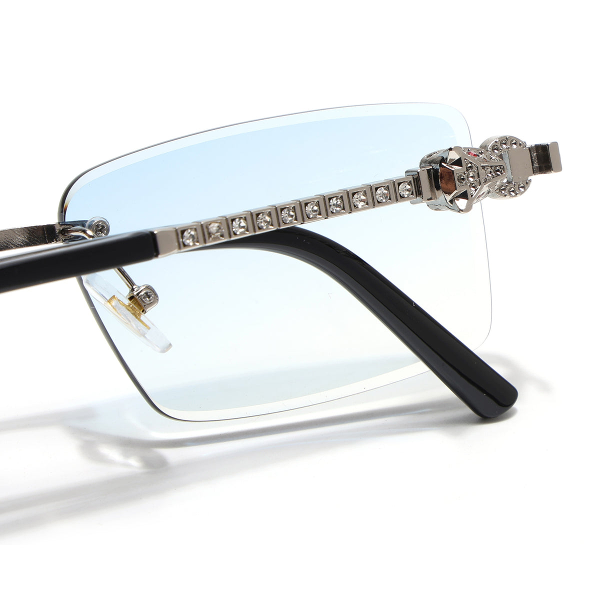 Eyejack Photochromic Silver Rimless Sunglasses for Men & Women (ZX98537BCL2519)