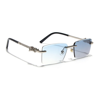 Eyejack Photochromic Silver Rimless Sunglasses for Men & Women (ZX98537BCL2519)