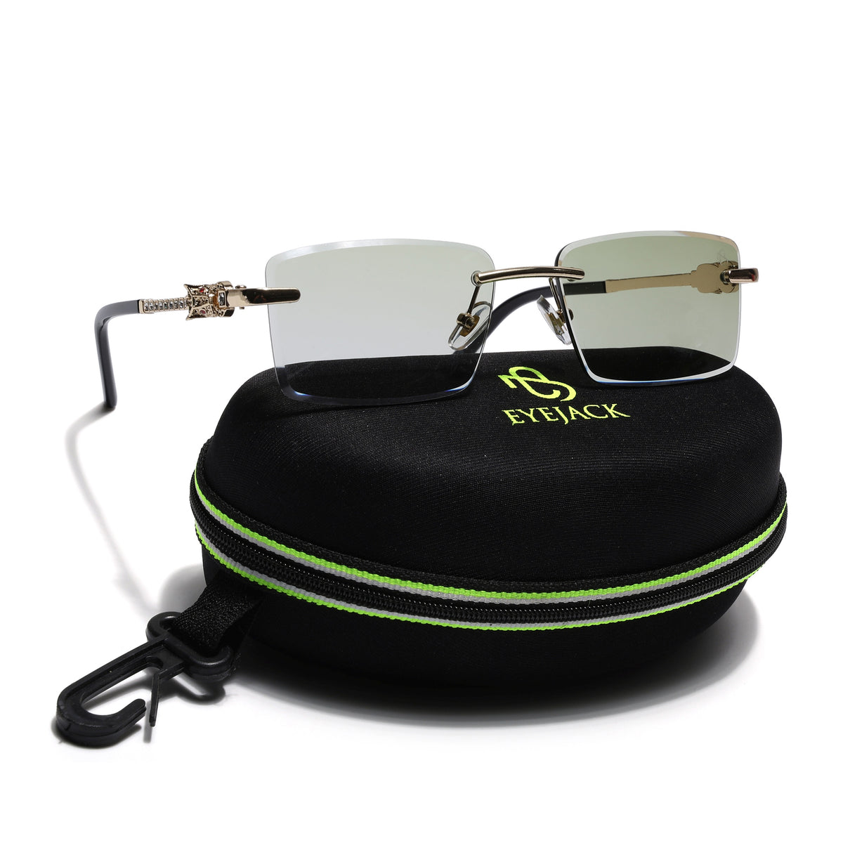 Eyejack Photochromic Golden Rimless Sunglasses for Men & Women (ZX98537BCL2520)
