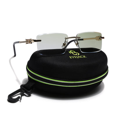 Eyejack Photochromic Golden Rimless Sunglasses for Men & Women (ZX98537BCL2520)