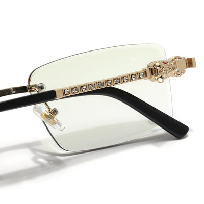 Eyejack Photochromic Golden Rimless Sunglasses for Men & Women (ZX98537BCL2520)