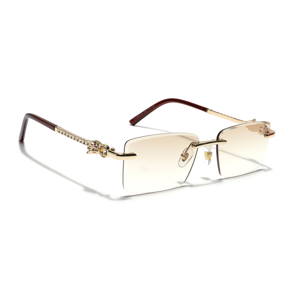 Eyejack Photochromic Golden Rimless Sunglasses for Men & Women (ZX98537BCL2521)