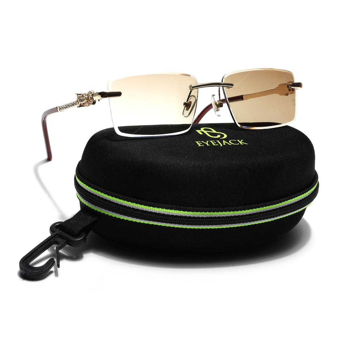 Eyejack Photochromic Golden Rimless Sunglasses for Men & Women (ZX98537BCL2521)