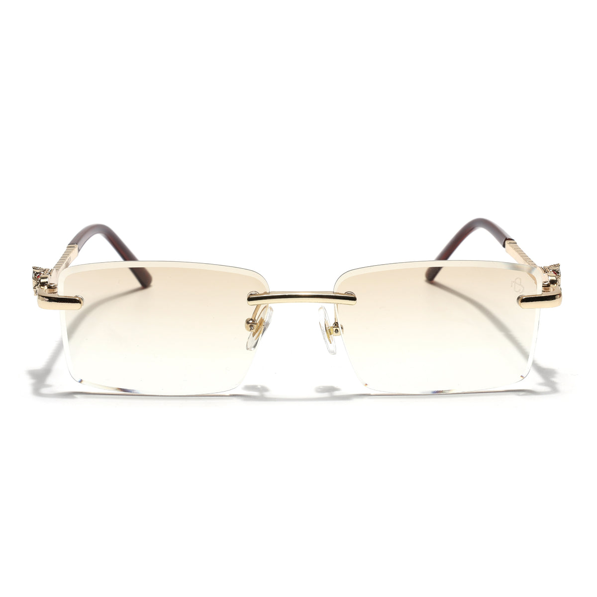 Eyejack Photochromic Golden Rimless Sunglasses for Men & Women (ZX98537BCL2521)