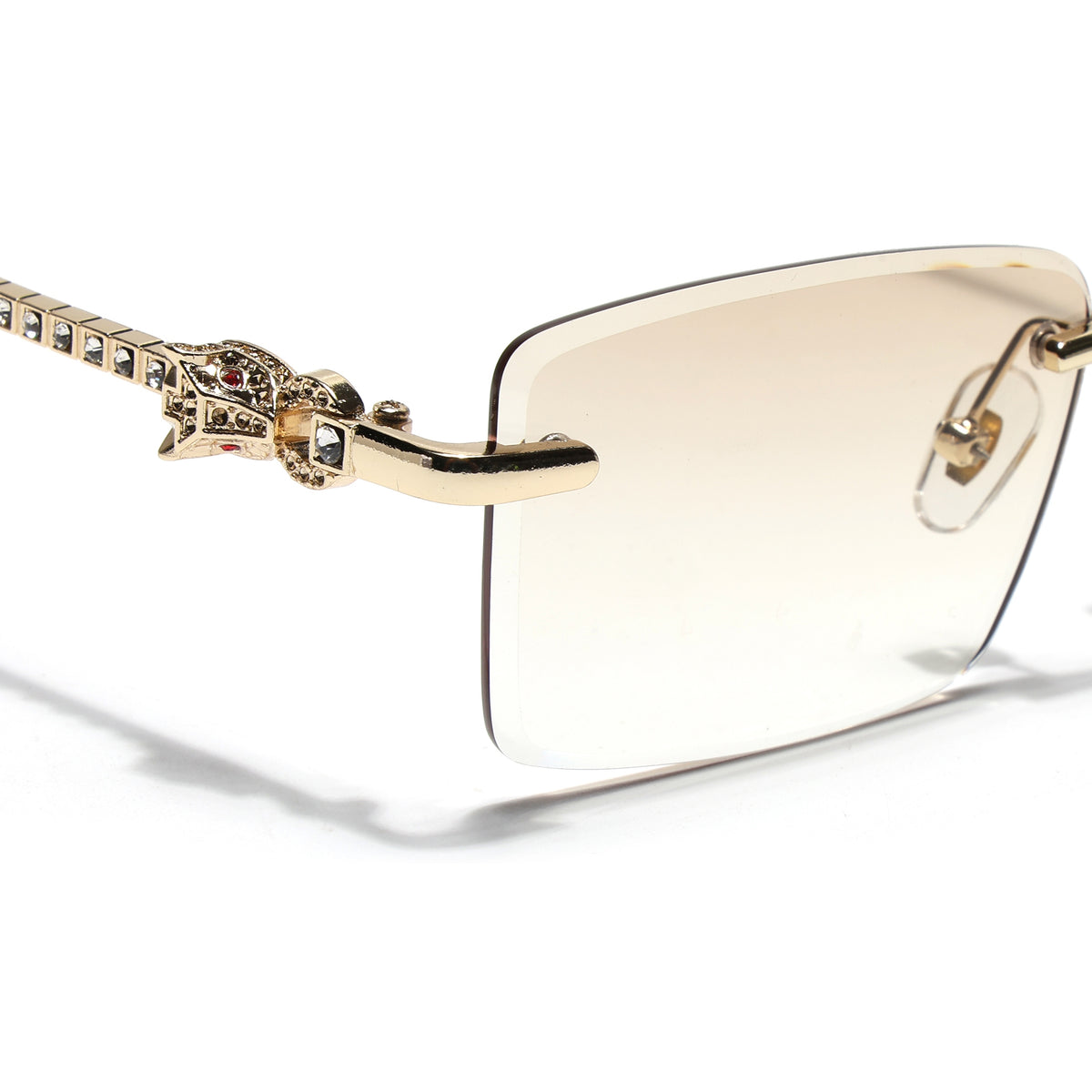 Eyejack Photochromic Golden Rimless Sunglasses for Men & Women (ZX98537BCL2521)
