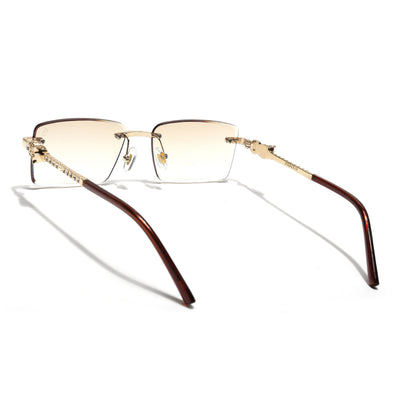 Eyejack Photochromic Golden Rimless Sunglasses for Men & Women (ZX98537BCL2521)