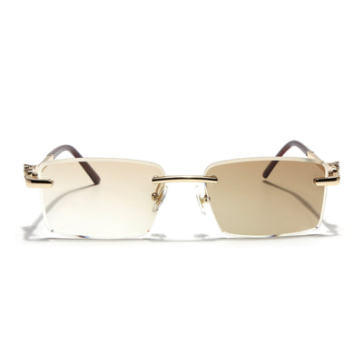 Eyejack Photochromic Golden Rimless Sunglasses for Men & Women (ZX98537BCL2521)