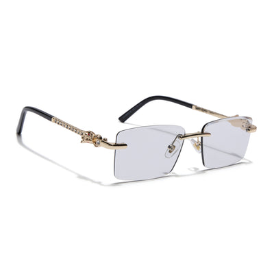 Eyejack Photochromic Golden Rimless Sunglasses for Men & Women (ZX98537BCL2522)