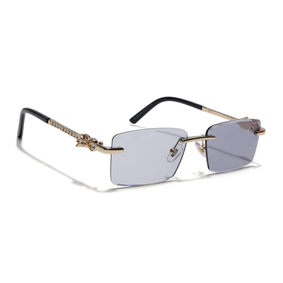 Eyejack Photochromic Golden Rimless Sunglasses for Men & Women (ZX98537BCL2522)