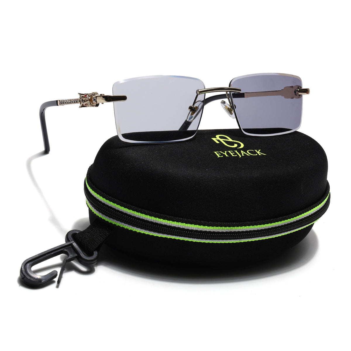 Eyejack Photochromic Golden Rimless Sunglasses for Men & Women (ZX98537BCL2522)