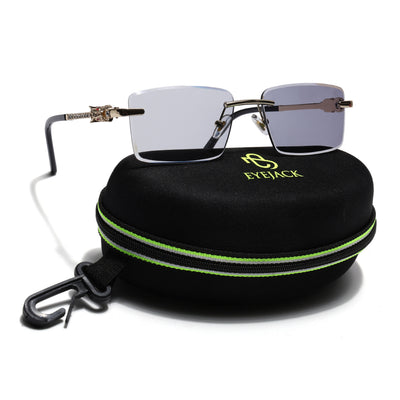 Eyejack Photochromic Golden Rimless Sunglasses for Men & Women (ZX98537BCL2522)