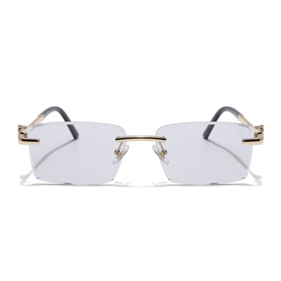 Eyejack Photochromic Golden Rimless Sunglasses for Men & Women (ZX98537BCL2522)