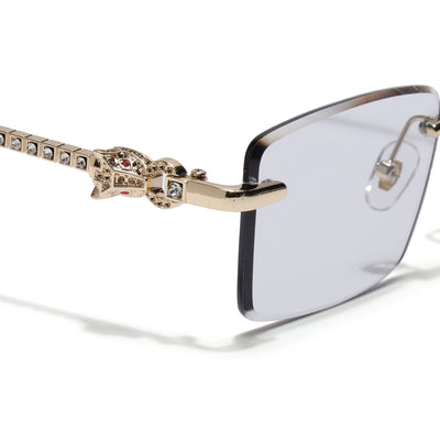 Eyejack Photochromic Golden Rimless Sunglasses for Men & Women (ZX98537BCL2522)
