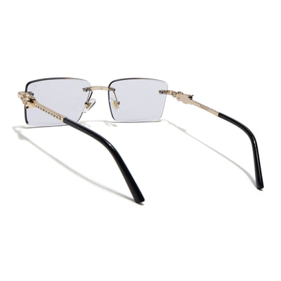 Eyejack Photochromic Golden Rimless Sunglasses for Men & Women (ZX98537BCL2522)