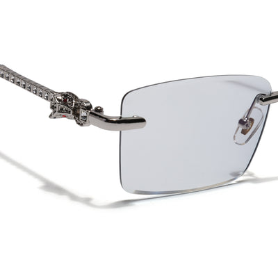 Eyejack Reflex Photochromic Silver Rimless Eyeglasses for Men & Women (ZX98537BFCL2523)