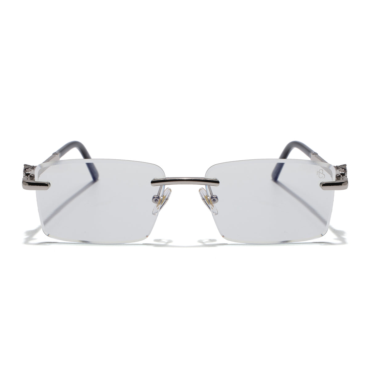 Eyejack Reflex Photochromic Silver Rimless Eyeglasses for Men & Women (ZX98537BFCL2523)